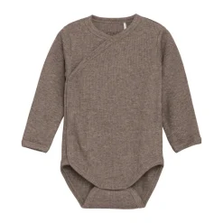 Discount Melange Rib Wrap Body Langærmet - 2813 Bodystocking M. Skrålukning|Bodystocking Langærmet