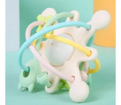 Multi toy silikonelegetøj med raslekugle Pastel Bideringe & Rangler