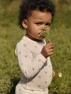 Nalu Uld Langærmet Body - Turtledove Uldbodyer