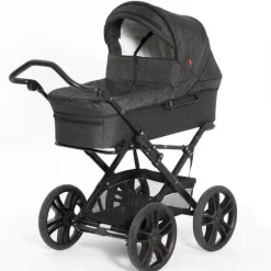 Outlet North - sort melange Barnevogne Med Langt Liggemål