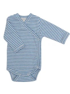 Outlet Nyfødt Slå-om Body - AZURSTRIPE Bodystocking M. Skrålukning|Bodystocking Langærmet