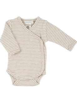 Nyfødt Slå-om Body - OATSTRIPE Bodystocking M. Skrålukning|Bodystocking Langærmet