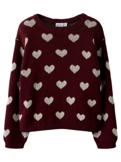 Clearance Oana Striktrøje - Burgundy Cardigans, Veste & Trøjer