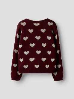 Clearance Oana Striktrøje - Burgundy Cardigans, Veste & Trøjer