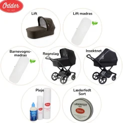 Outlet Musthaves + Lift (dark brown) pakke Barnevognspakker