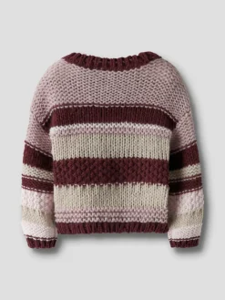 Online Oline Striktrøje - Burgundy Cardigans, Veste & Trøjer