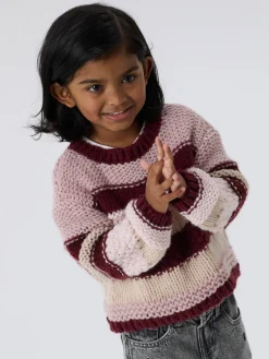 Online Oline Striktrøje - Burgundy Cardigans, Veste & Trøjer