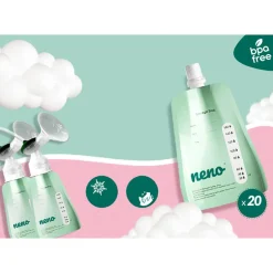 Discount Opbevaringsposer brystmælk 20 poser + adapter Madopbevaring|Brystpumper