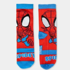 4-pak strømper i sparegris - Spidey - BLÅ/MIX Strømper|Multipack