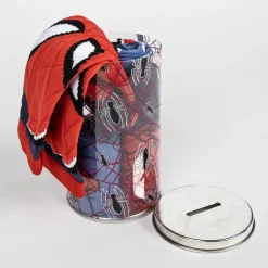 Clearance 4-pak strømper i sparegris - Spiderman - RØD/BLÅ Strømper|Multipack