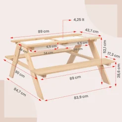 Picnic bænk med opbevaring Børn Bænke & Skamler|Leg I Haven