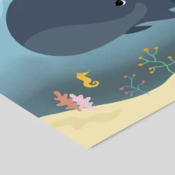 New Plakat - Hvaler og bølger A3 Børn Plakater