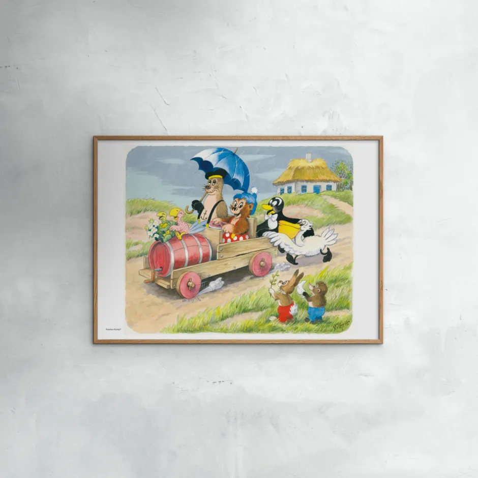 Plakat - Rasmus Klump Regnvejr 30x40 Børn Plakater