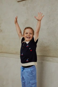 Outlet Polo m. både - CREAM/NAVY T-Shirts & Toppe