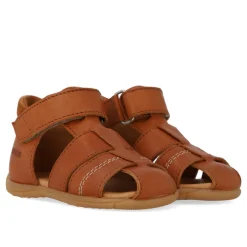 Discount Prewalker sandal med velcro - Cognac/Cognac Begyndersandaler|Begyndersandaler