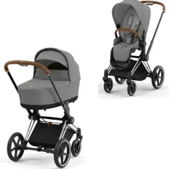 Hot Priam Duovogn - mirage grey/chrome brown Kombivogne Med Flade Sæder