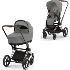 Sale Priam Duovogn - mirage grey/rosegold Kombivogne Med Flade Sæder