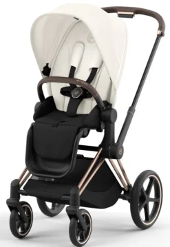 Discount Priam klapvogn - off white/rosegold Klapvogne Med Flade Sæder