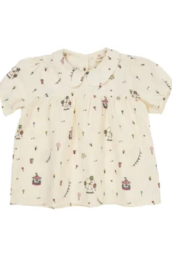 Sale Printed bluse m. krave - TIVOLI Bluser