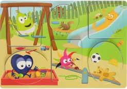 Clearance Puslespil i træ med legepladsmotiv Puslespil
