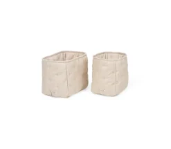 Clearance Quiltede kurve, 2 stk, Grey Sand Børn Pusleopbevaring