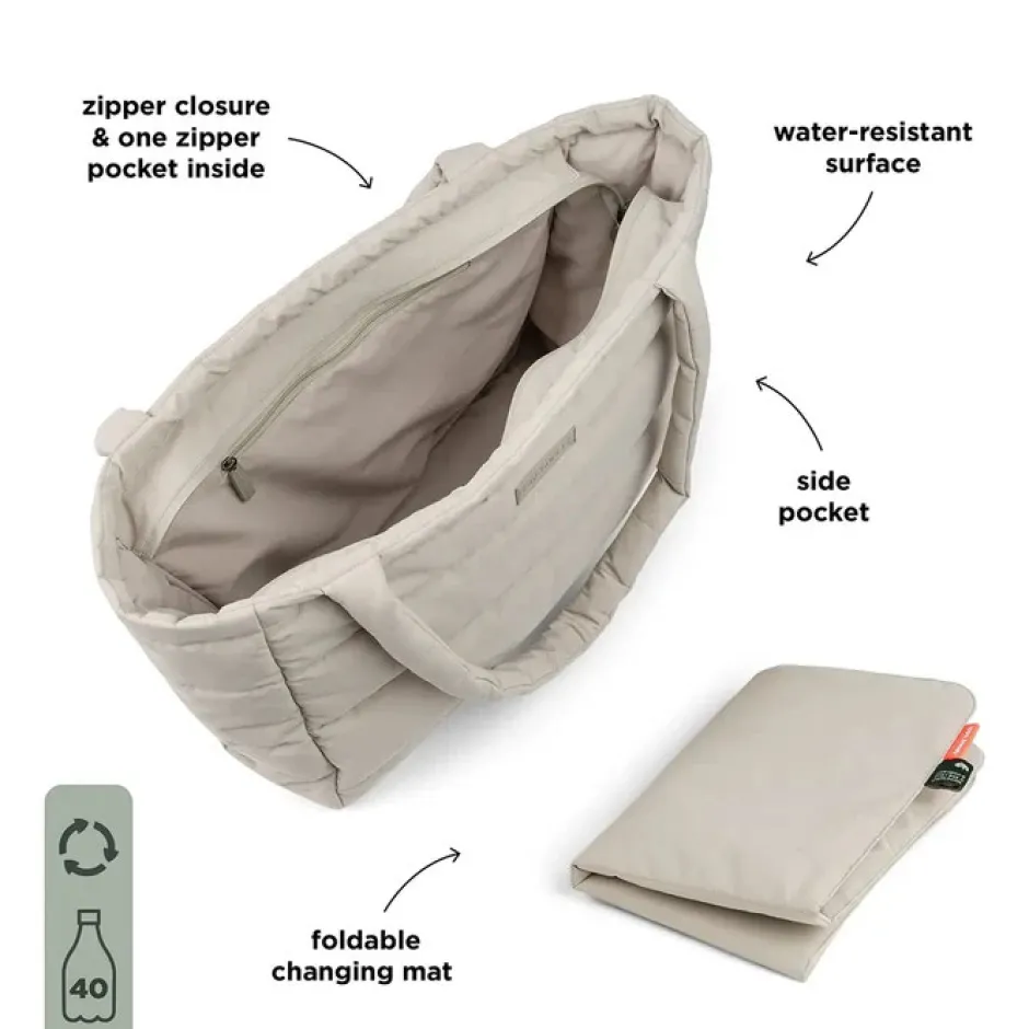 Outlet Quiltet pusle tote bag - Sand Pusletasker & Transporttasker
