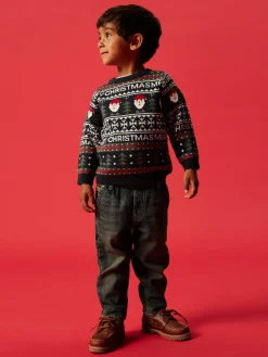 Best Rastokka Striksweater - Dark Sapphire Juletøj|Cardigans, Veste & Trøjer