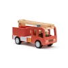 Online Rød Brandbil i træ med 3 brandmænd Legetøjsbiler