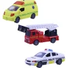 Redningskøretøjer 3stk m/pullback, lys og lyd Legetøjsbiler