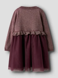 Refraja Strikket Kjole - Burgundy Juletøj|Kjoler