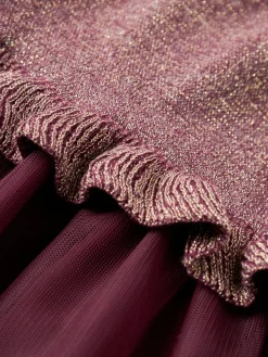 Refraja Strikket Kjole - Burgundy Juletøj|Kjoler