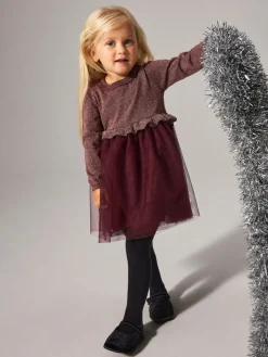 Refraja Strikket Kjole - Burgundy Juletøj|Kjoler