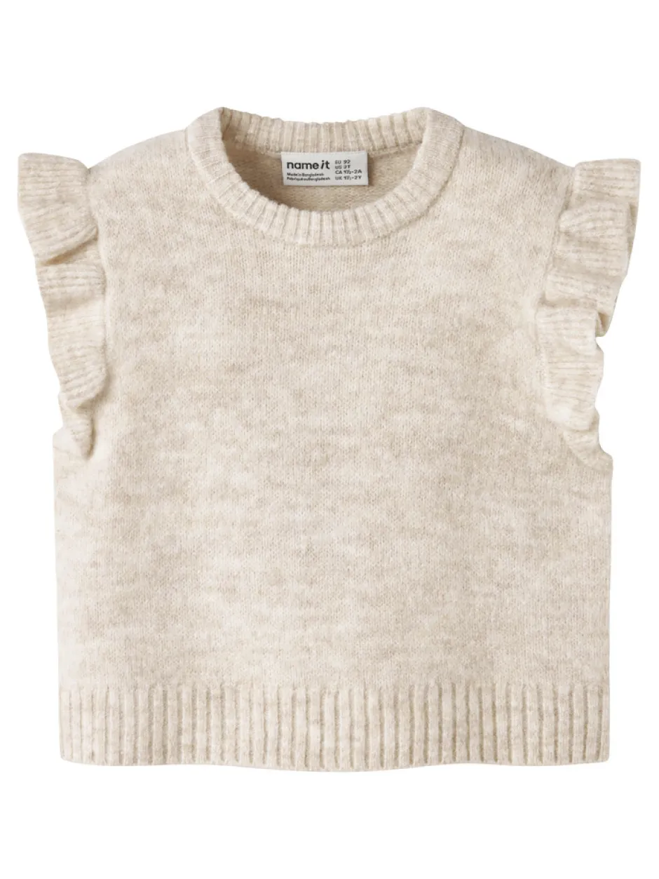 New Reifyly Stikket Vest - Peyote Melange Juletøj|Cardigans, Veste & Trøjer