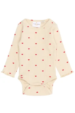 Outlet Rhea Rib Body Langærmet - GARDENIA Bodystocking Langærmet