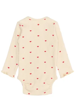 Outlet Rhea Rib Body Langærmet - GARDENIA Bodystocking Langærmet