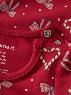 Ri Langærmet Body - Jester Red Bodystocking Langærmet|Juletøj