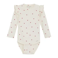 Sale Rib Body Langærmet - med hjerteprint Bodystocking Langærmet