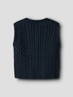 Online Roman Strikket Vest - Navy Blazer Juletøj|Cardigans, Veste & Trøjer