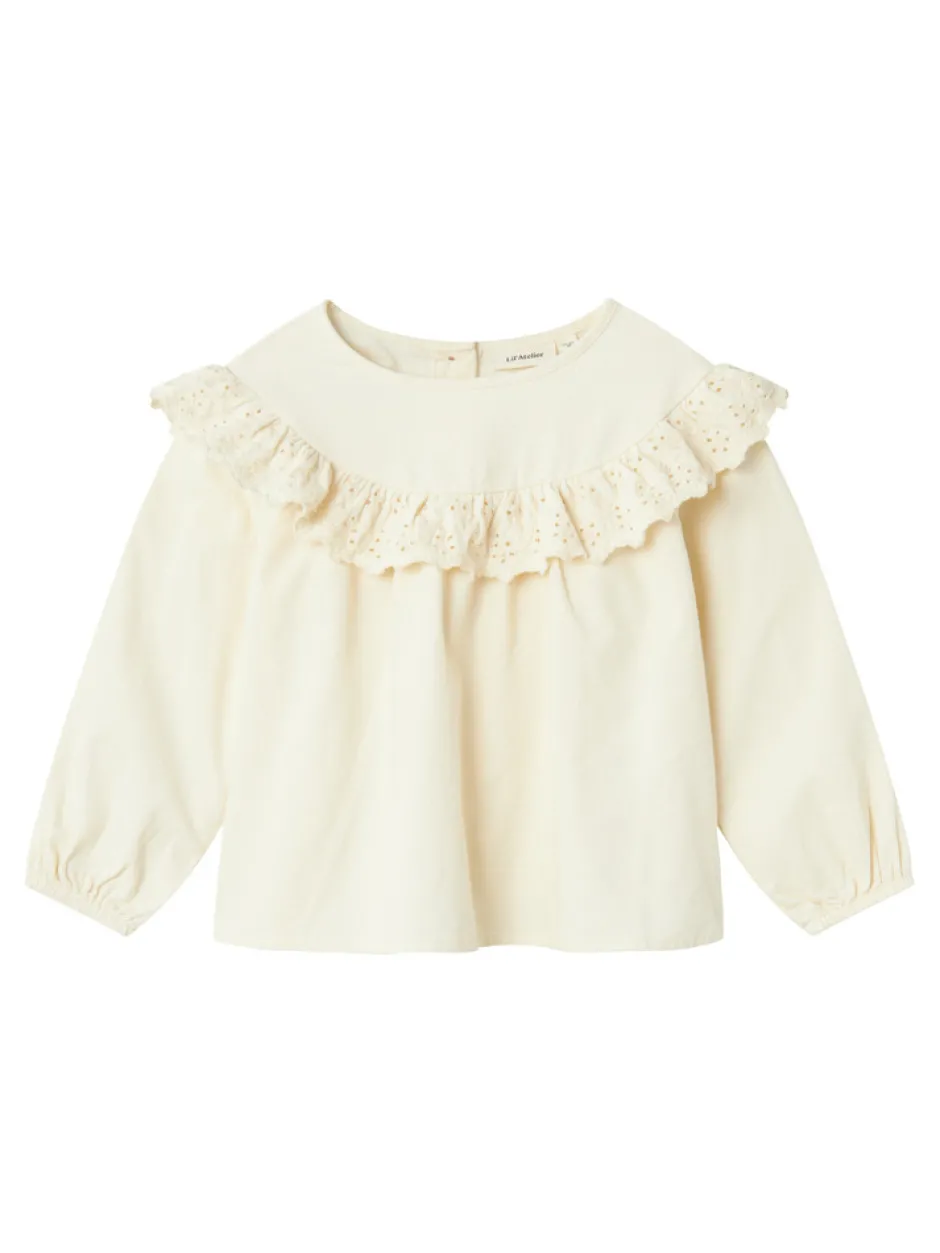 Best Saku langærmet loose emb top - TURTLEDOVE Bluser