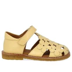 Clearance Sandal med blomster og velcro - 2706 Sandaler Med Lukket Tå