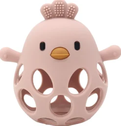 Clearance Sansebold med ælling i LFGB silikone, lyserød Sansebolde|Bideringe & Rangler