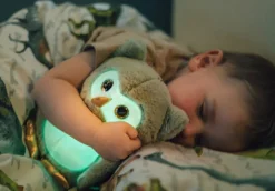 Selvlysende Ugle, plysdyr grøn, 25 cm Bamser