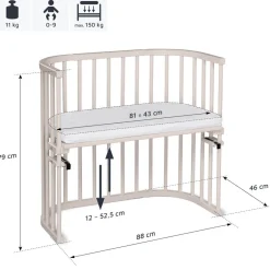 New Side by side seng, original - beige Børn Side By Side Senge