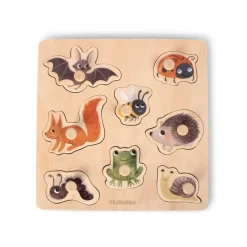 Silhouette-puslespil i træ - Skovens dyr Puslespil