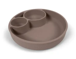 Outlet Silikone tallerken ruminddelt - Warm Grey Service