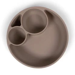 Outlet Silikone tallerken ruminddelt - Warm Grey Service