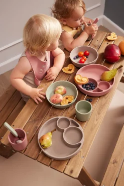 Outlet Silikone tallerken ruminddelt - Warm Grey Service