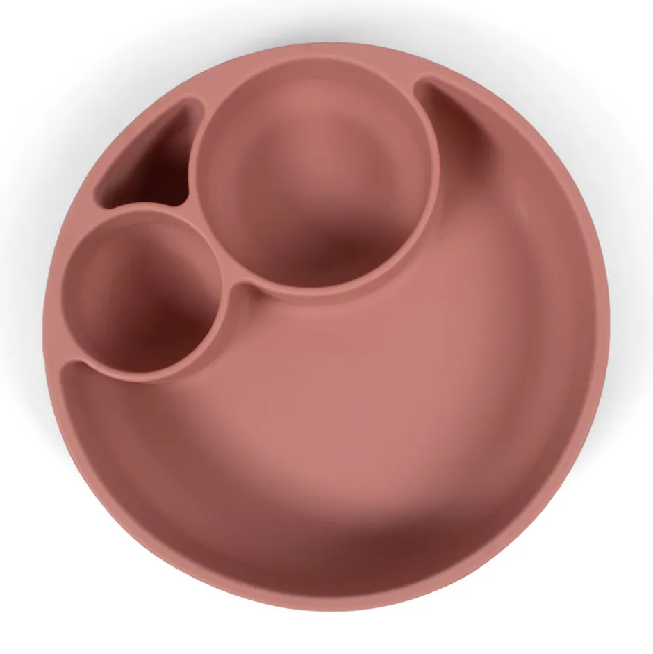 Hot Silikone tallerken ruminddelt - rose Service