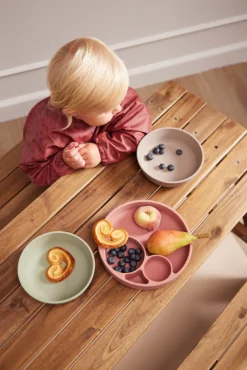 Hot Silikone tallerken ruminddelt - rose Service