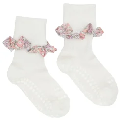 New Skridsikre Strømper - Liberty - Off White / Michelle pink Skridsikre Strømper